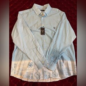Cremieux, XL, blue long sleeve casual shirt